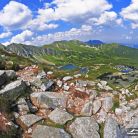 W drodze na szczyt Kościelca- widok na Czerwone Stawki - Liliowe. Kościelec - szczyty - szczyt - Tatry