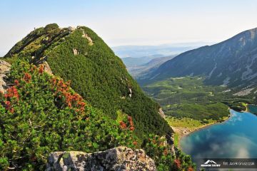 Hala Gąsienicowa. Kościelec po lewej. Świnica na prawo od Kościelca. Kościelec - szczyty - szczyt - Tatry