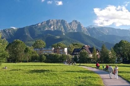 Zakopane górna Równia Krupowa - widok na Giewont Zakopane górna Równia Krupowa - widok na Giewont