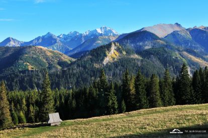 Gęsia Szyja szlak z Rusinowej Polany i widok na Tatry Wysokie pierwszy od lewej Jagnięcy Szczyt Gęsia Szyja szlak z Rusinowej Polany i widok na Tatry Wysokie pierwszy od lewej Jagnięcy Szczyt